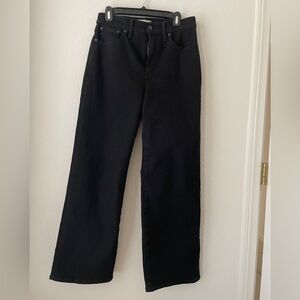Madewell perfect wide leg black jeans